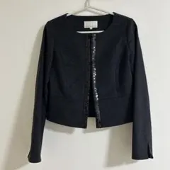 カシミヤ ノーカラージャケット