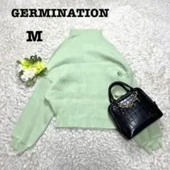 ジャーミネーション　ハイネックリブニット　パフスリーブ　パステルグリーン　M