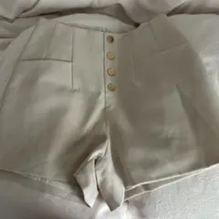 GRL オフホワイト ハイウエストショートパンツ ac1928 S