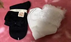 チュチュアンナ フリースソックス ブラック・ホワイト 22-25cm