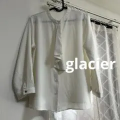 glacier グラシア　フロントフリル 長袖ブラウス ホワイト M 秋冬のサムネイル