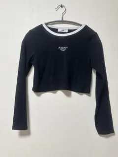 WEGO 長袖 クロップド丈 トップス ブラックのサムネイル