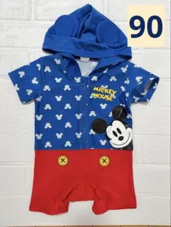 ミッキーマウス フード付き水着 90 ラッシュガード ディズニー