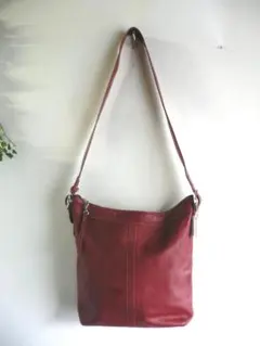 COACH　コーチ　赤　カーフバケツショルダー　レッド　本革　オールレザー