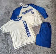 新品　ロサンゼルス　 ドジャース MLB　長袖パジャマ3点セット 半袖　140