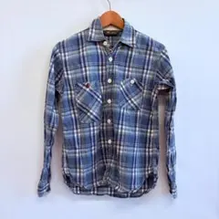 【FOB FACTORY】メンズ長袖シャツ　チェック柄シャツ　Sサイズ