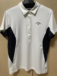 美品 Callaway ポロシャツ ホワイト ブラック Mサイズのサムネイル