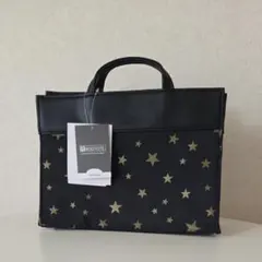 미사용 ROOTOTE トートバッグ ブラック スター柄 バックインバック