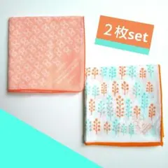 ハンドメイド ガーゼハンカチ 2柄セット (4重ガーゼ) あんぱん柄 他Q