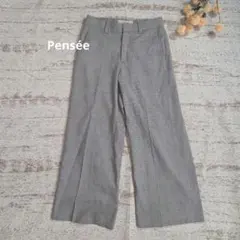 Pensée ワイドパンツ グレンチェック 日本製 きれいめ 通勤【M】