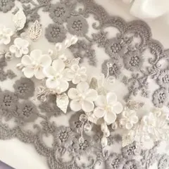 帯締め　パールお花　帯紐帯飾り　成人式振袖　卒業式袴　浴衣着物　帯飾り　七五三