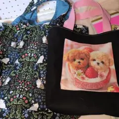 トートバックパネル犬さん両面ハンドメイド