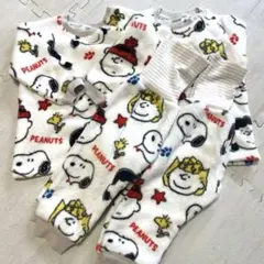 【美品】スヌーピー フリースパジャマ 90センチ　2枚セット