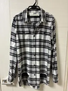 OFF-WHITE 長袖バックプリントチェックシャツ ※難ありのサムネイル
