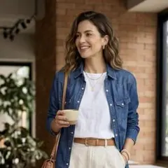 【S】デニムジャケット 袖7部丈【nano universe】