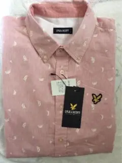 新品タグ付き　LYLE & SCOTT 半袖シャツ Lサイズ ピンク　綿１００%