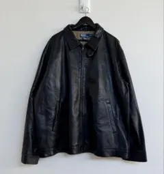 超スペシャル 90s ラルフローレン レザー ジャケット XXL ブラック 黒