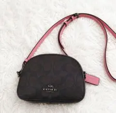 COACH ショルダーバッグ シグネチャーミニセレナクロスボディ 美品 ピンク