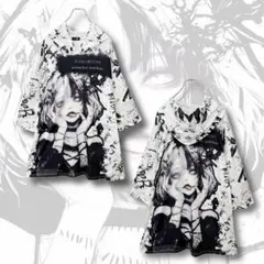 2WAY OVER SIZE 5分袖HOODIE【モザイクアート】