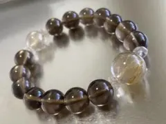 ルチルクォーツ　スモーキークォーツ　ローズクォーツ　天然石パワーストーンブレス