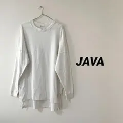 Java ジャバ　ロンT カットソー 長袖　ホワイト　白のサムネイル