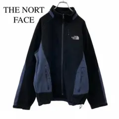 THE NORTH FACE　フリースジャケット　バイカラー　切替　黒　古着