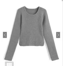 ベーシックラウンドネックリブニットトップス[ai218] M グレー