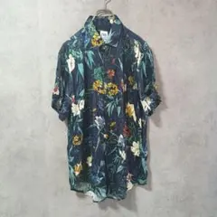 ZARA/ザラ/半袖シャツ/М/花柄/総柄/アロハ/レーヨン100%/リラックスのサムネイル