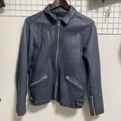 シングルライダース　ナノユニバース　ブルーメンズSサイズ　ビンテージの風合い羊革