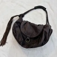 00s【archive】ハンドバッグ　y2k レザー　ダークブラウン　グランジ