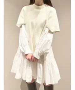 SNIDEL バックフレアミニニットAラインワンピース