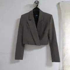 ZARA テーラードジャケット ブラウン系 チェック柄