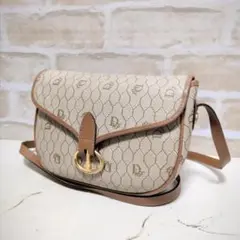 ★OLD DIOR【ディオール】ハニカム柄 ショルダーバッグ アイボリー系 良品