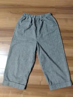 サマンサモスモス　ヘリンボーン　ワイドパンツ　ウール混