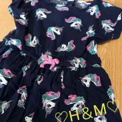 美品★　H＆M エイチ アンド エム　ワンピース　人気　ユニコーン♡　ネイビー