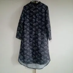 【試着のみ】イヴァナヘルシンキ オリジナルプリントシャツワンピース ダイヤ柄 М