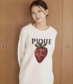 ジェラートピケ　メランジストロベリージャガードプルオーバー