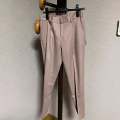 ベージュ ウールスリムパンツ