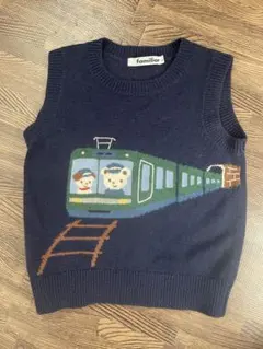 familiar 電車柄 ノースリーブベスト 80cm