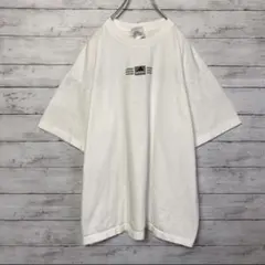 【希少デザイン】アディダス☆プリントデカロゴTシャツホワイト　古着