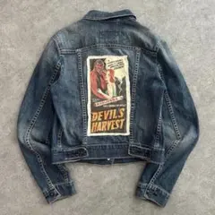 Levi's バックパッチ デニムジャケット デビル 短丈 グランジy2k 古着