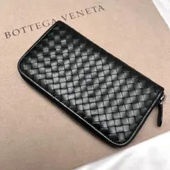 美品 BOTTEGA VENETA 編み込み レザー 長財布 - メルカリ