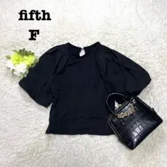フィフス　バルーンスリーブトップス　半袖Tシャツ　シンプル　ブラック　フリーのサムネイル