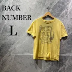BACK NUMBER メンズL イエロー プリント Tシャツ 半袖 ストリート
