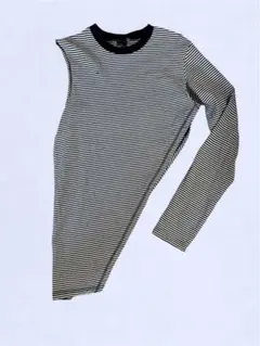 ナンバーナイン　アシンメトリー　ボーダー　カットソー