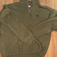 U.S. POLO ASSN. ハーフジップ ニット オリーブ Lのサムネイル