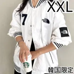 XXL＊ホワイト　白＊スタジャン　ジャケット　MA-1＊ノースフェイス＊韓国限定