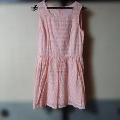 LAISSE PASSE　ピンク レース ノースリーブワンピース