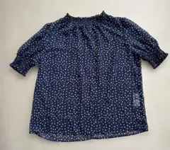 ローリーズファームドット柄 半袖シースルー　ブラウス　シャツMサイズ