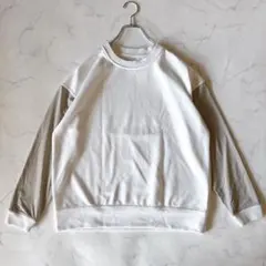 8e HUITIEME ウィッテム スウェット トレーナー 切り替え 白 S